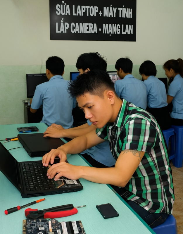 Kỹ thuật viên Bam-SG sửa laptop, làm website và lắp camera tại TP.HCM