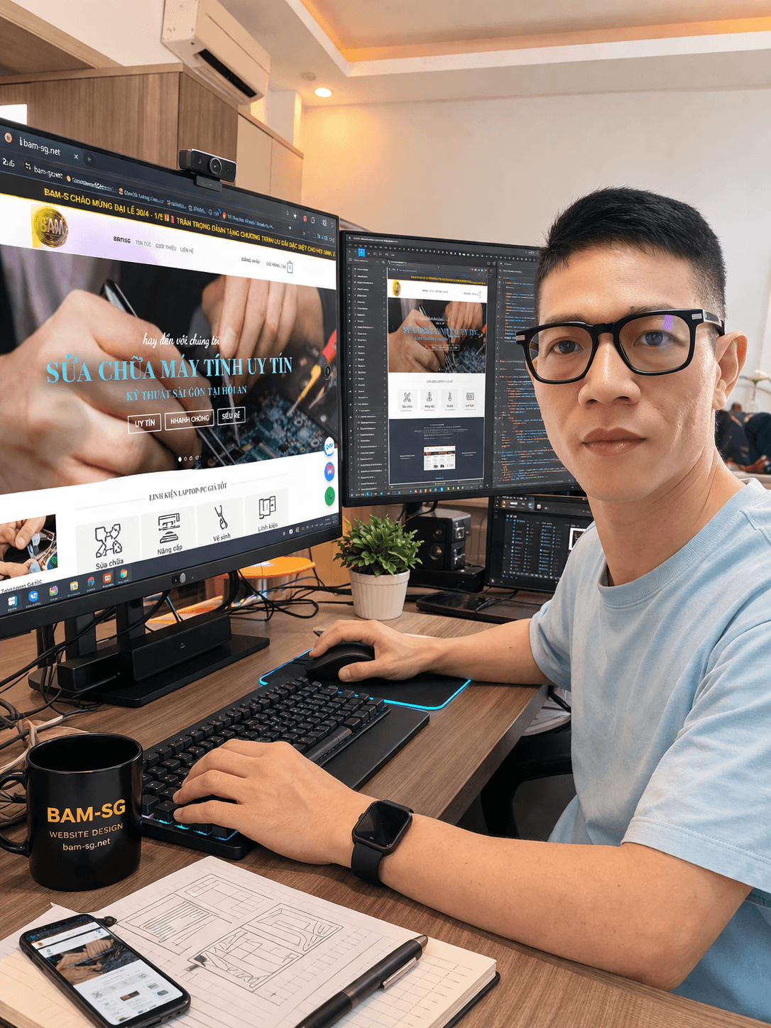 Người trực tiếp thiết kế và triển khai website tại BamSG Web