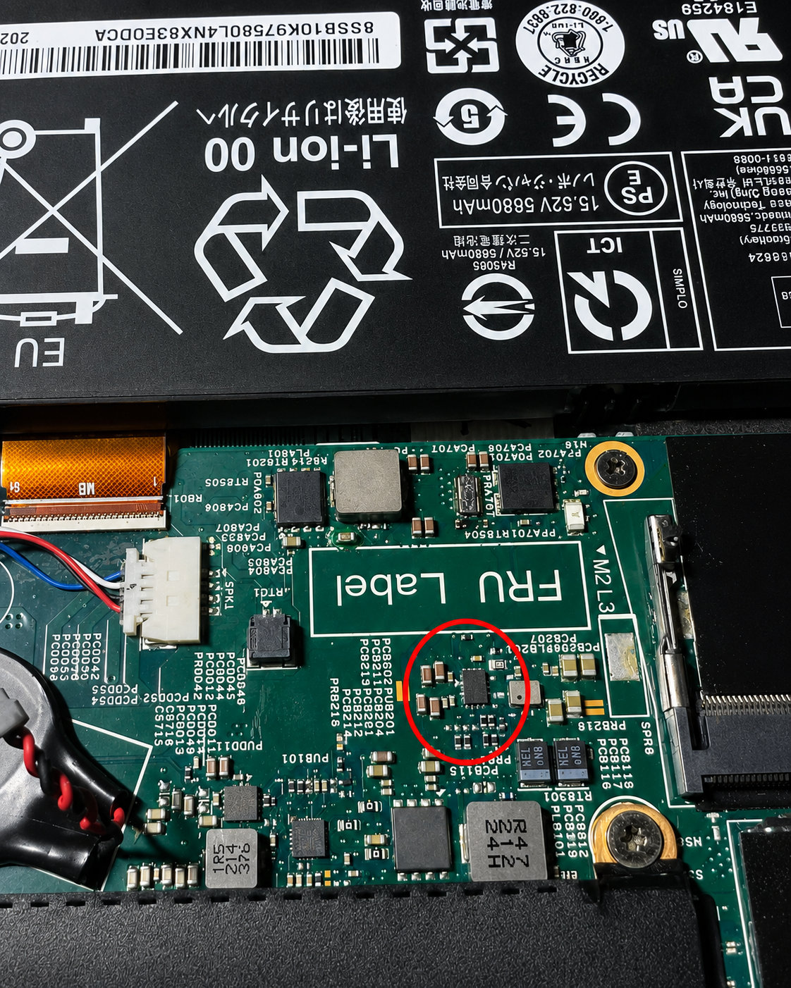 Linh kiện trên mainboard Lenovo ThinkPad từng bị tháo và đóng lại lệch chân tại BamSG Quận 12